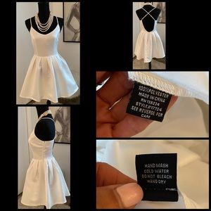 white crisscross back dress